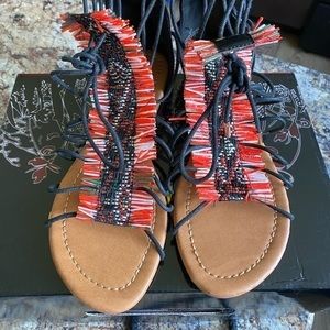 Orange Gladiator Sandals